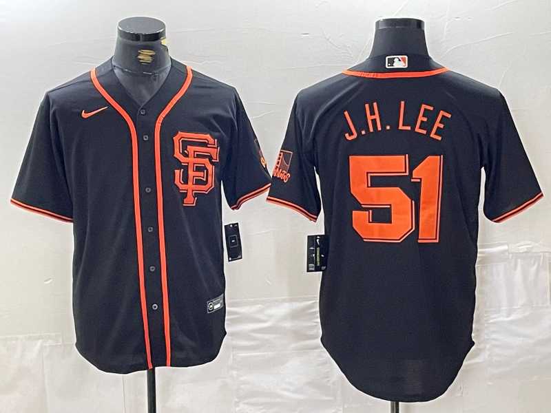 Men%27s San Francisco Giants #51 Jung Hoo Lee Black With SF Stitched Cool Base Nike Jersey->san francisco giants->MLB Jersey